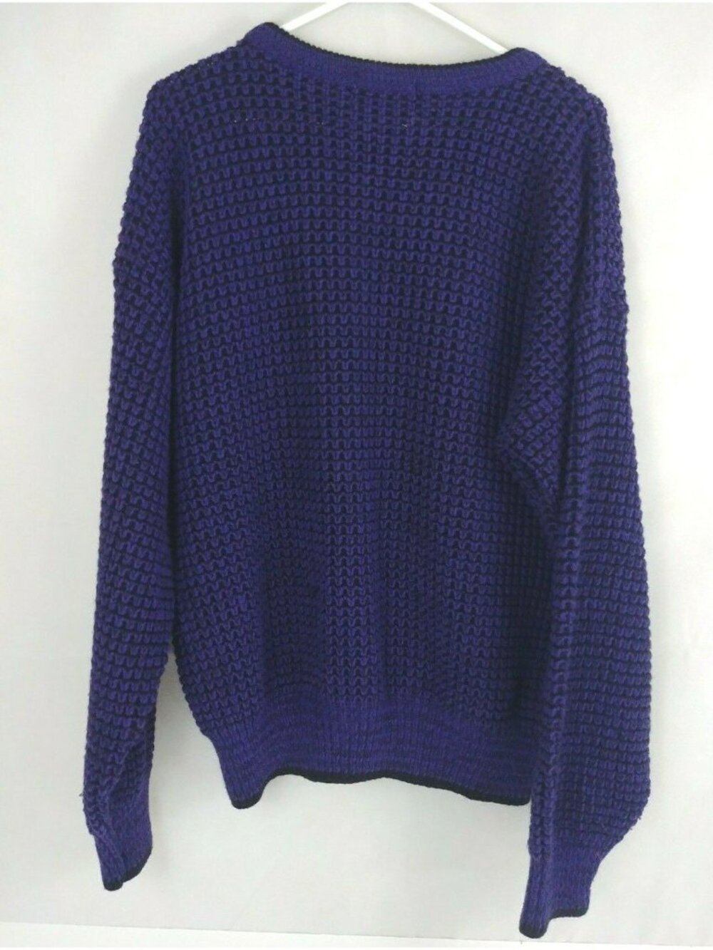 Vintage Ivy Club Classics Women's Dark Purple & Black Sweater Size 2XL - Picture 2 of 5